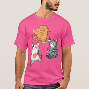 Camiseta Gracioso gato lindo felino escalando Grasa Gracios