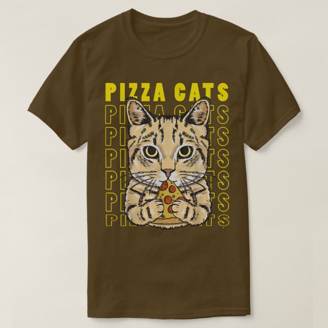 Camiseta Gracioso gato lindo gatito de Pizza  (Diseño del anverso)