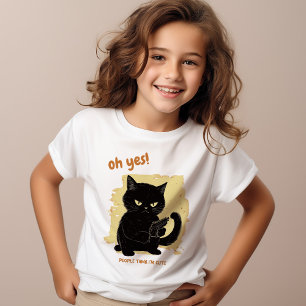 Camiseta Gracioso Gato medio   Diversión