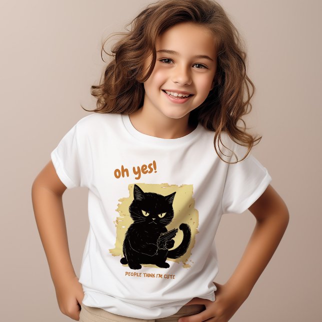 Camiseta Gracioso Gato medio | Diversión (Subido por el creador)