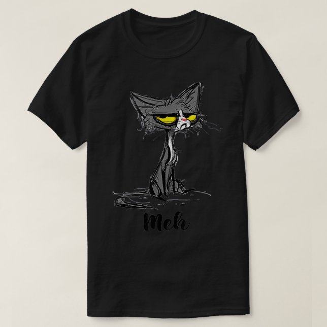 Camiseta Gracioso gato Meh para los amantes del gato (Diseño del anverso)
