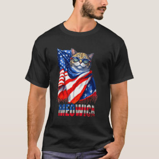Camiseta Gracioso Gato Meowica 4 De Julio Hombres Mujeres B