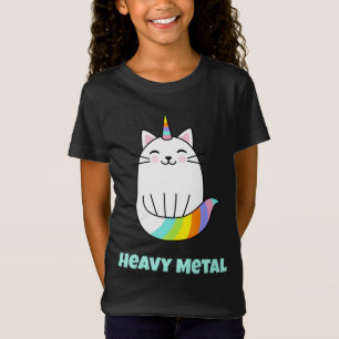 Camiseta Gracioso gato metalizado de arco iris de unicornio