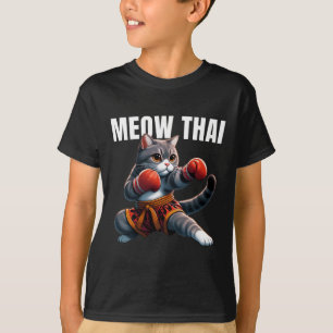 Camiseta Gracioso gato muay tailandés medo arte marcial de