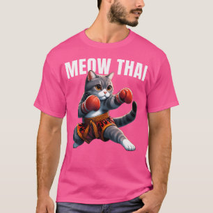 Camiseta Gracioso gato muay tailandés mete arte marcial de 