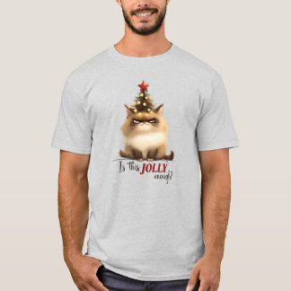 Camiseta Gracioso gato Navidad