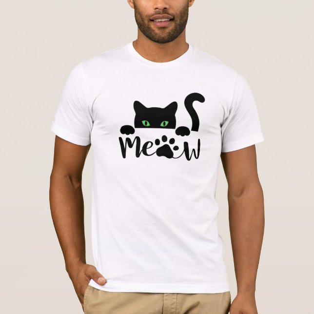 Camiseta Gracioso gato negro (Anverso)