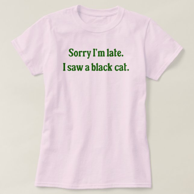 Camiseta Gracioso gato negro (Diseño del anverso)