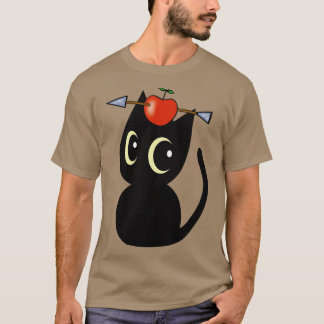 Camiseta Gracioso Gato Negro Está Jugando A William Tell Co