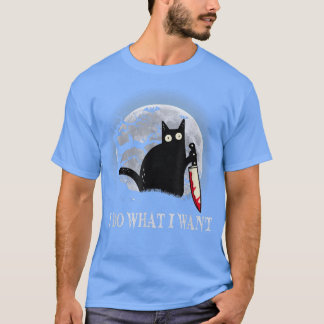 Camiseta Gracioso Gato Negro Hago Lo Que Quiero Halloween C