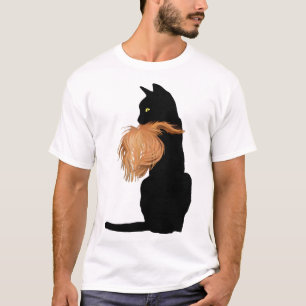 Camiseta Gracioso Gato Negro Lady Kamala Con Trump Hair Vot