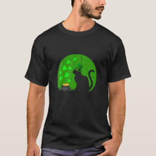 Camiseta Gracioso gato negro Leprechaun Gorra Shamrock St P