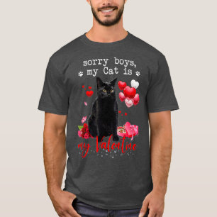 Camiseta Gracioso Gato Negro Lo Siento Niño Mi Gato Es Mi V