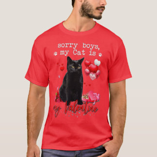 Camiseta Gracioso Gato Negro Lo Siento Niño Mi Gato Es Mi V