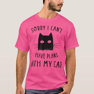 Camiseta Gracioso gato negro lo siento no puedo tener plane