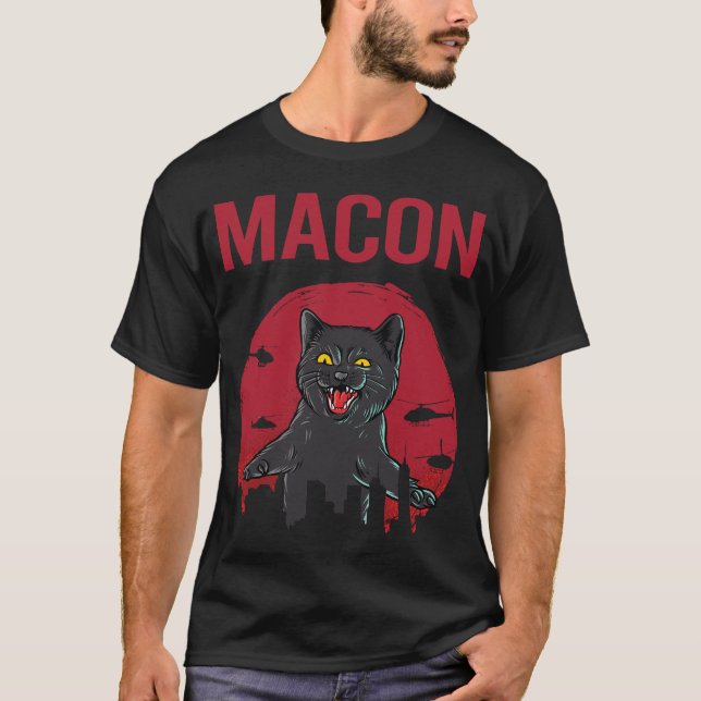 Camiseta Gracioso gato negro macon (Anverso)