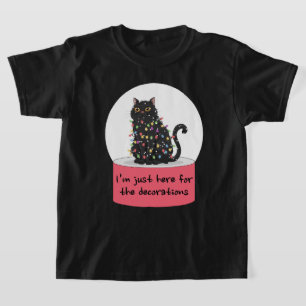 Camiseta Gracioso gato negro para Navidades