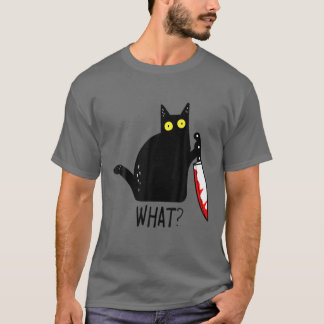 Camiseta ¿Gracioso gato negro qué? Agarrando a los hombres 