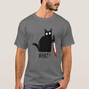 Camiseta ¿Gracioso gato negro qué? Agarrando a los hombres