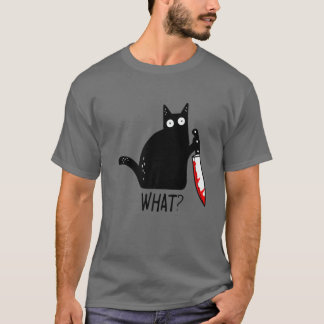 Camiseta ¿Gracioso gato negro qué? Agarrando a los hombres
