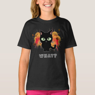 Camiseta Gracioso gato negro qué gracioso es el humor Masco
