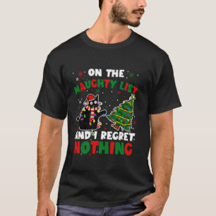 Camiseta Gracioso gato negro travieso Navidades navideñas m
