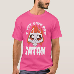 Camiseta Gracioso gato oculto y satánico pentagram amante d