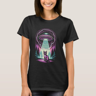 Camiseta Gracioso gato OVNI Alien Gato Mamá Papá Humor Retr