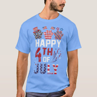 Camiseta Gracioso gato patriótico feliz 4 de julio por la i
