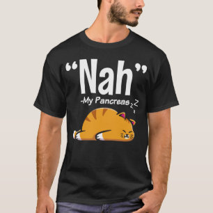 Camiseta Gracioso Gato Perezoso Diabetes Pancreáticos T1D