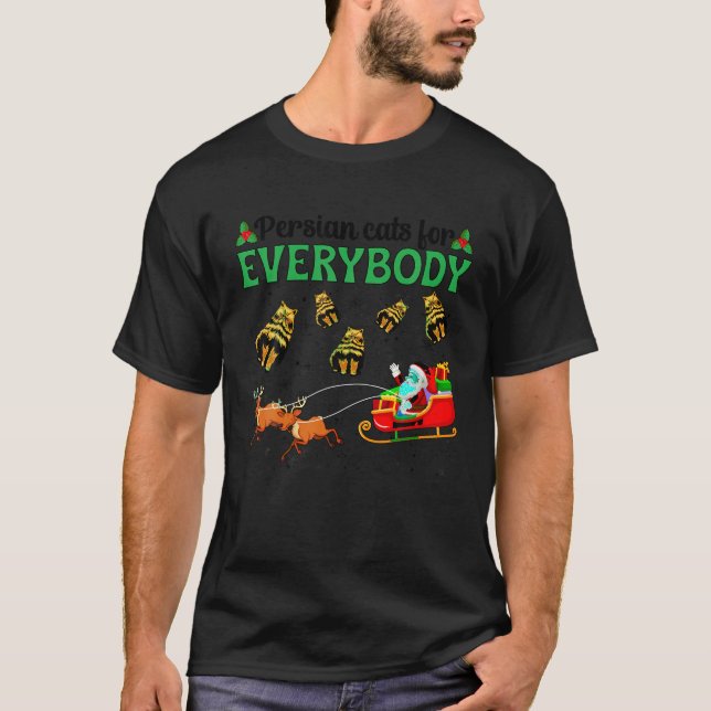 Camiseta Gracioso gato persa Navidad Fiesta de navidad pers (Anverso)