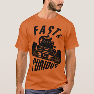 Camiseta Gracioso Gato Piloto Rápido Curioso