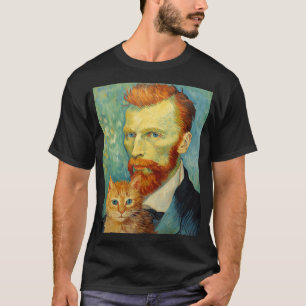 Camiseta Gracioso gato pintura arte Cat Lover Starry Night