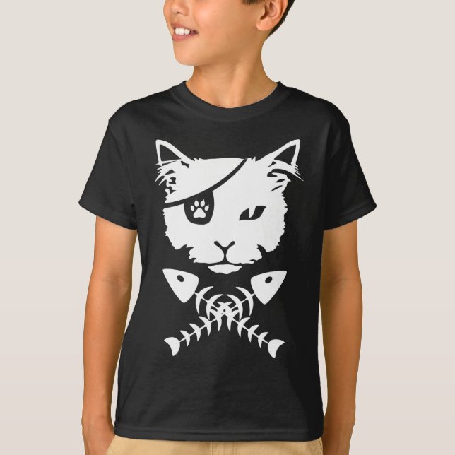 Camiseta Gracioso gato pirata (Anverso)