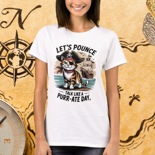 Camiseta Gracioso gato pirata pronunciemos palabras como pu