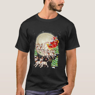 Camiseta Gracioso gato reno Santa Sleigh Merry Chris