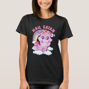 Camiseta Gracioso gato satánico de Hail Satan Kitten lindo 