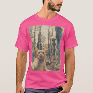 Camiseta Gracioso gato Selfie Alien Vintage Ufo Alien Cat F