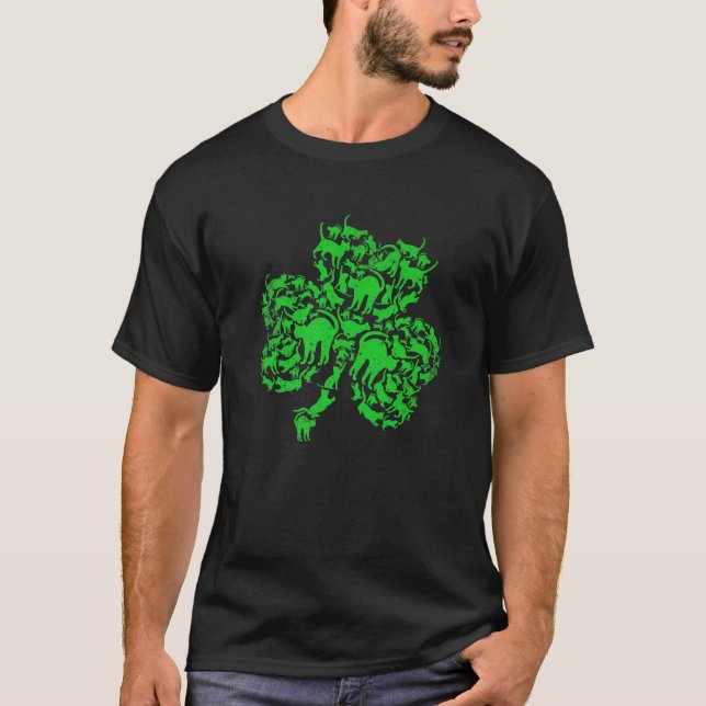 Camiseta Gracioso Gato Shamrock Kitten St. Patrick's Day Ir (Anverso)