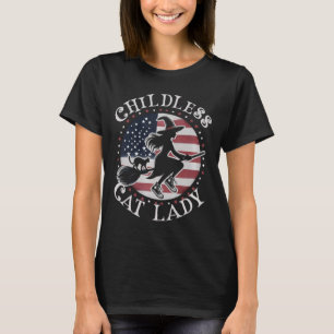 Camiseta Gracioso Gato Sin Niños Dama Malvadas Testigos Por