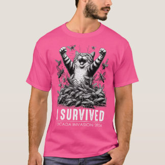 Camiseta Gracioso gato sobrevivió a la invasión de insecto 