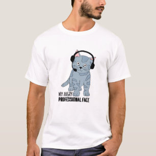 Camiseta Gracioso Gato Sonriente Profesional Épico Sarcásti