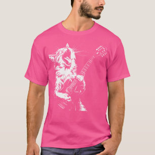 Camiseta Gracioso gato tocando guitarra