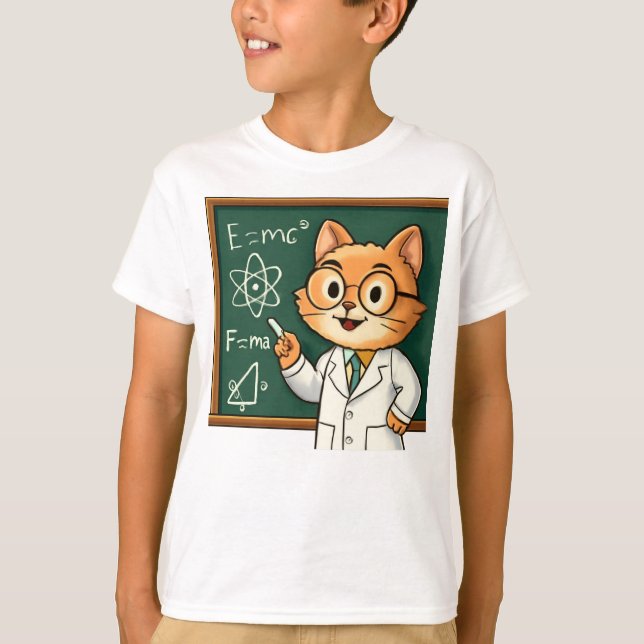 Camiseta Gracioso gato trabajando desde el Ilustracion resi (Anverso)