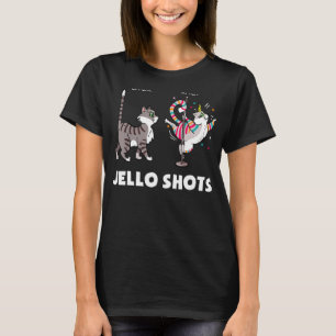 Camiseta Gracioso gato Unicornio antes de que Jello dispare