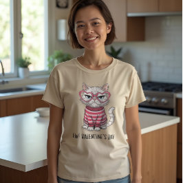 Camiseta Gracioso Gato Valentine