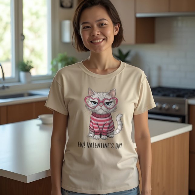 Camiseta Gracioso Gato Valentine (Subido por el creador)