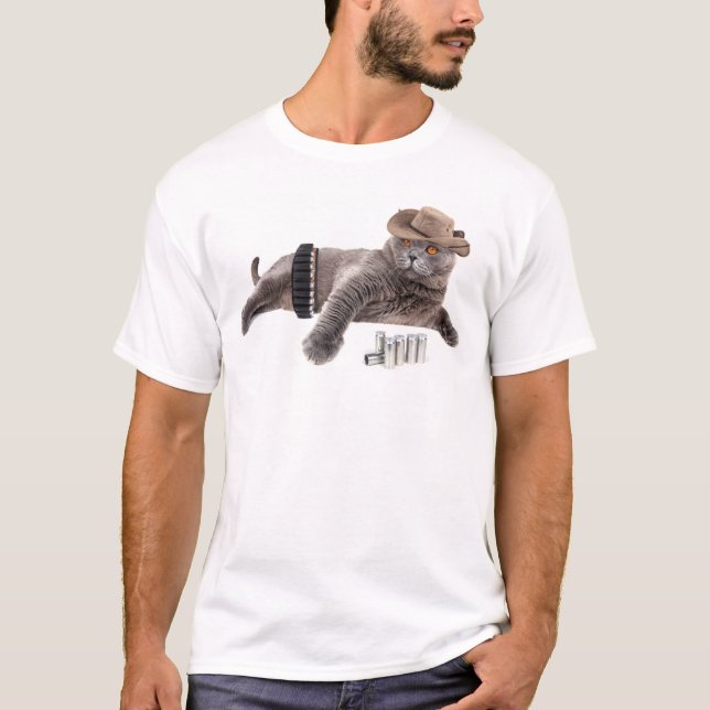 Camiseta Gracioso gato vaquero (Anverso)