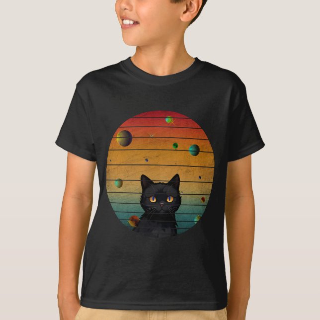 Camiseta Gracioso gato ventilado en el espacio (Anverso)