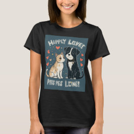 Camiseta Gracioso gato y perro amor lindo Personalizado Mas